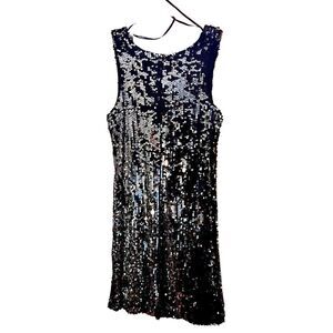 Olivia Matthews Black & Silver Sequins Cocktail Dress Size 6